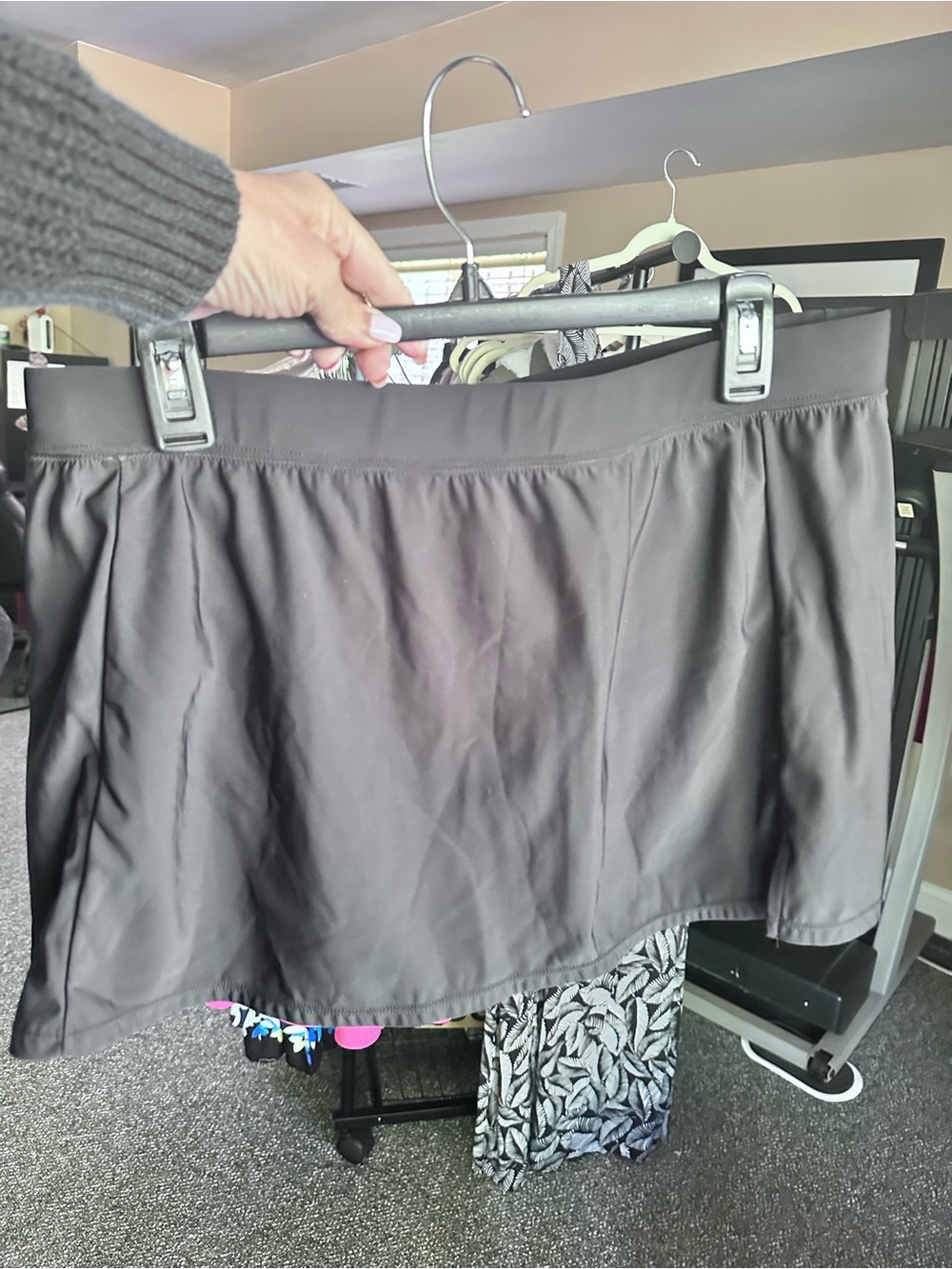Aqua Green Black Swim Skirt